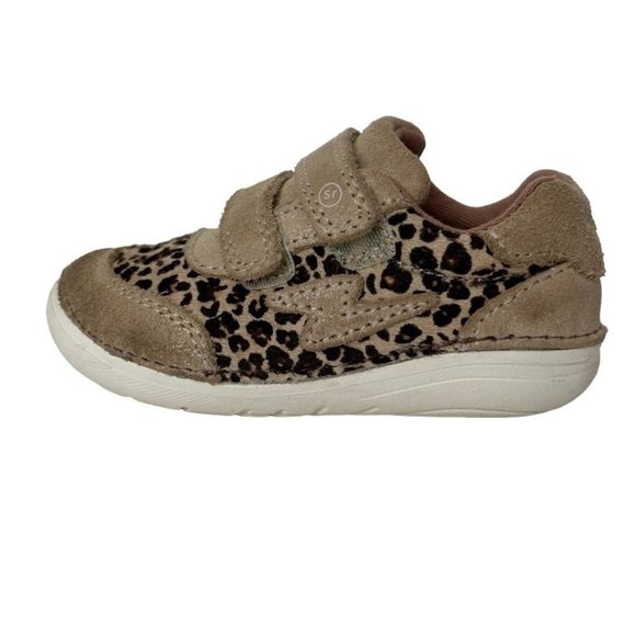 Stride Rite Other - Stride Rite Sneakers Baby Girls 6 Wide Brown Cheetah Print Kennedy Leopard Shoes